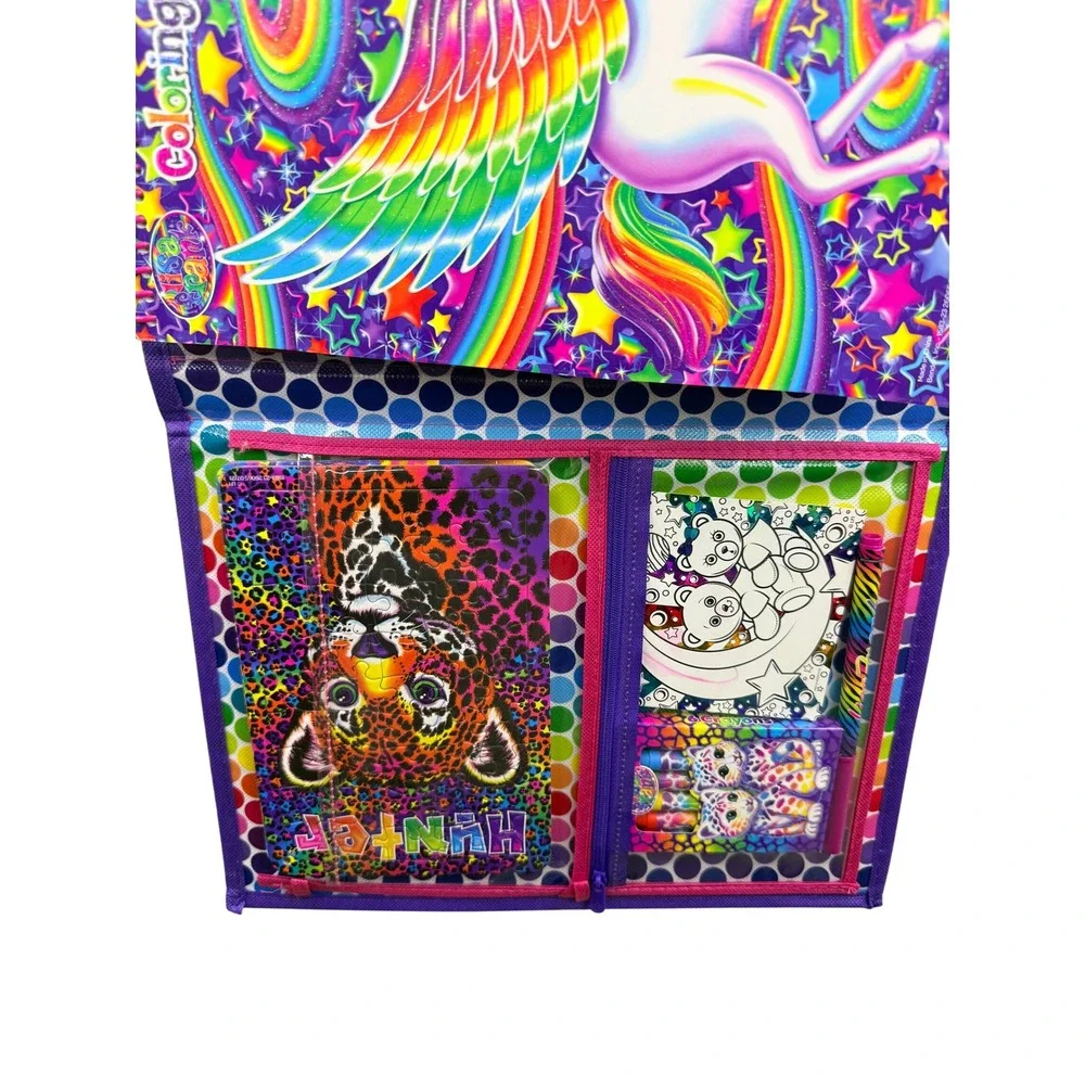 Lisa Frank Tikanni Huskey Trifold Portfolio Case Art‎ 2020 Color Puzzle Creating